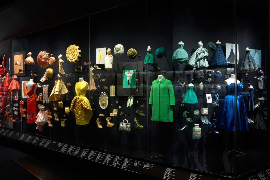 The Diorama section in the exhibition "Christian Dior: Designer of Dreams" at London's Victoria and Albert Museum
