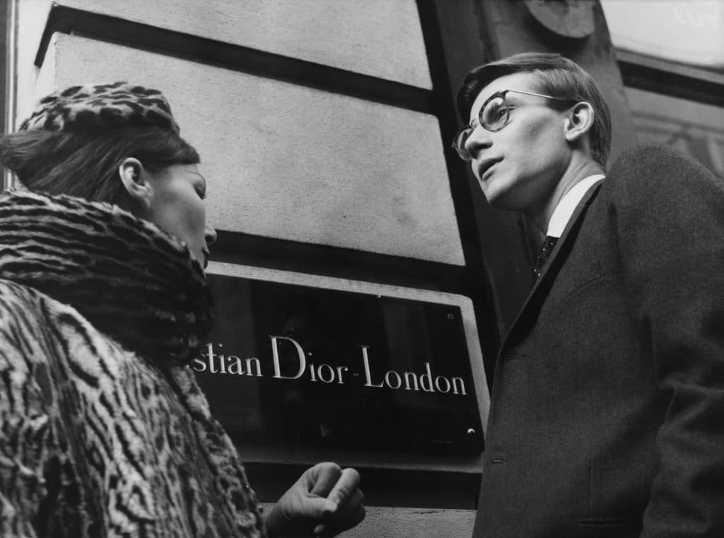 Yves Saint Laurent in front of Christian Dior London