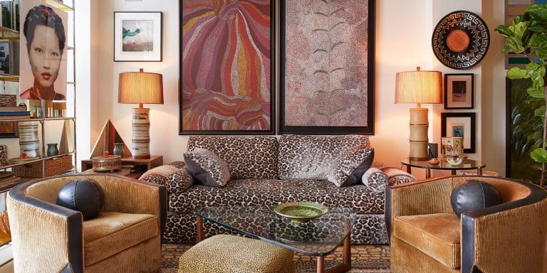 Interior designer Drew McGukin New York loft living room