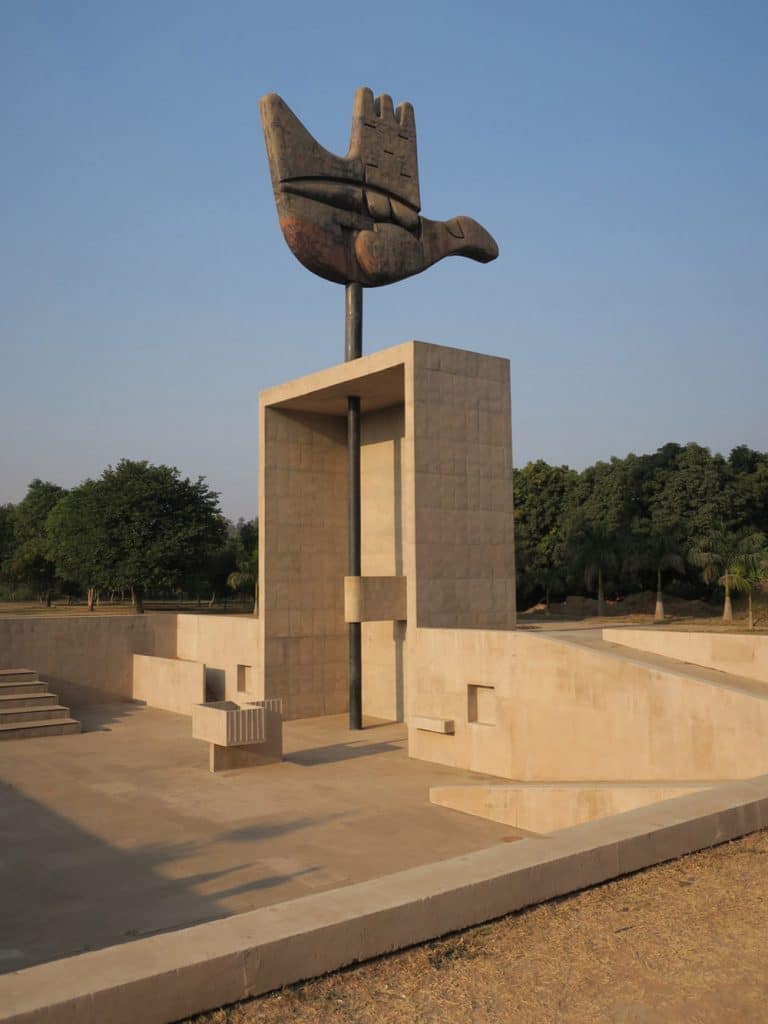 Open Hand Monument at the Capital Complex in Chandigarh, designed by Le Corbusier