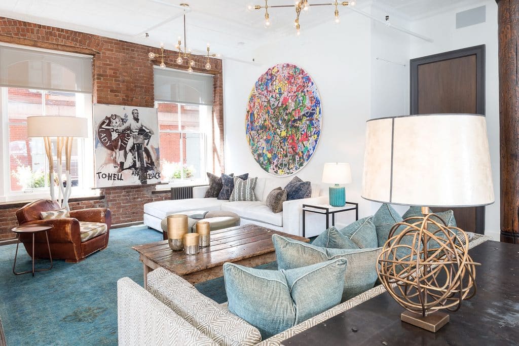 Interior designer Drew McGukin Soho New York living room