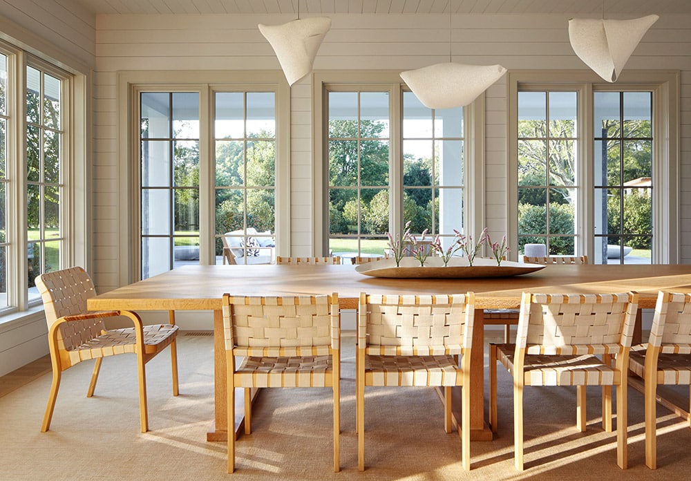 A Bridgehampton dining room designed by Frampton Co.