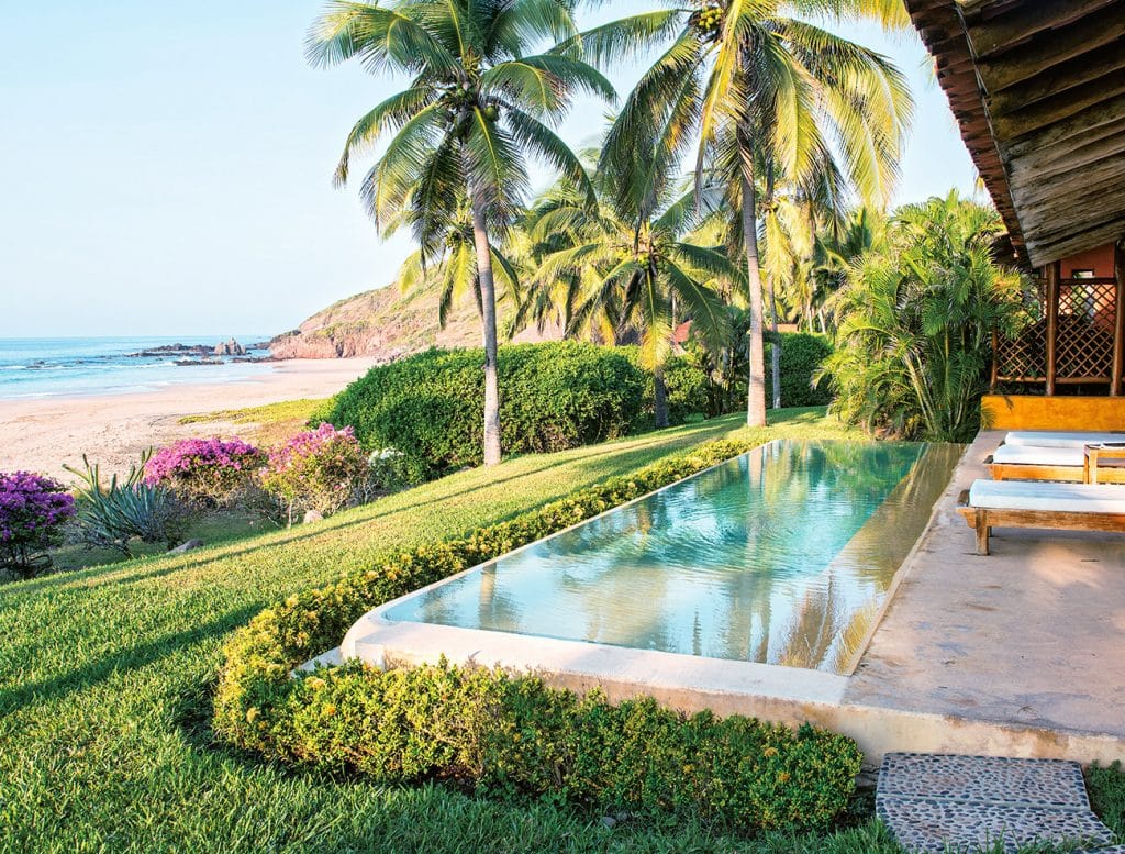 A pool at Mexican resort Las Alamandas, photographed by Tim Street-Porter.