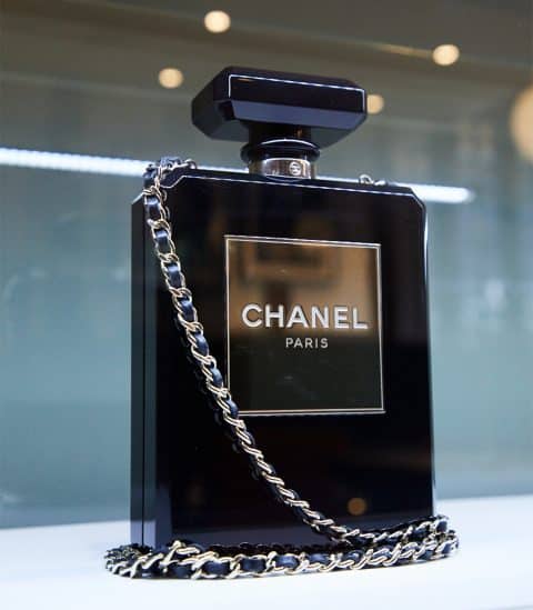 Xupes 2013 Chanel Black Plexiglass No. 5 Perfume Bottle Bag