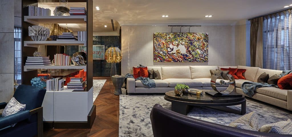 British Designer Fiona Barratt-Campbell Moscow apartment living room Elemental book Rizzoli