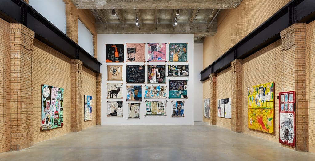 Installation view of the exhibition "Jean-Michel Basquiat" at the Brant Foundation in New York City