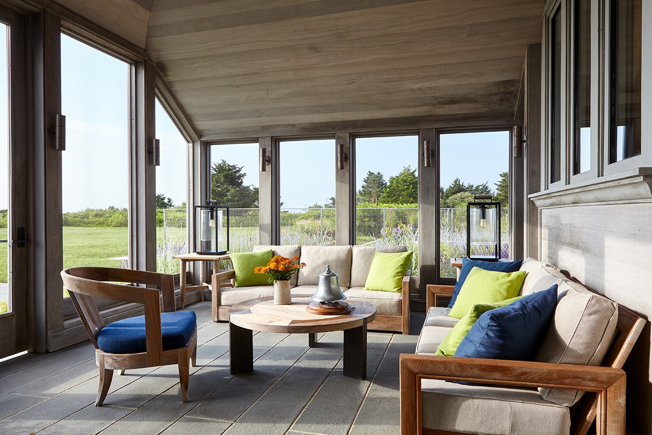 Interior designer Heather Wells architect Karen Conway home Martha's Vineyard porch