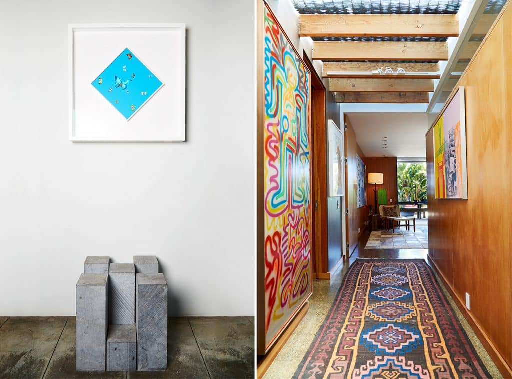 Los Angeles–based artist Paul Rusconi Hollywood Hills home entry and hallway