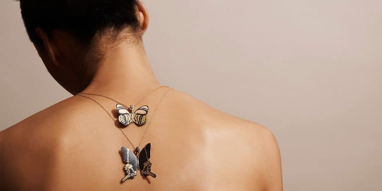 James Banks butterfly necklaces