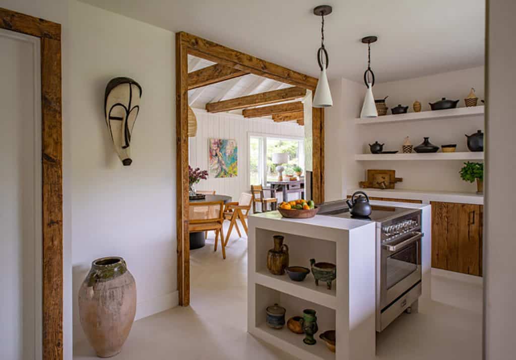 Boston interior designer Nina Farmer Martha's Vineyard bungalow house kitchen