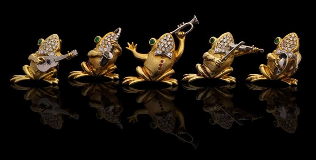 TEFAF Maastricht 2020 Hancocks London frog brooches