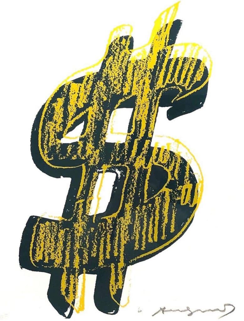 Andy Warhol's Dollar Sign, Yellow (FS II.278), 1982