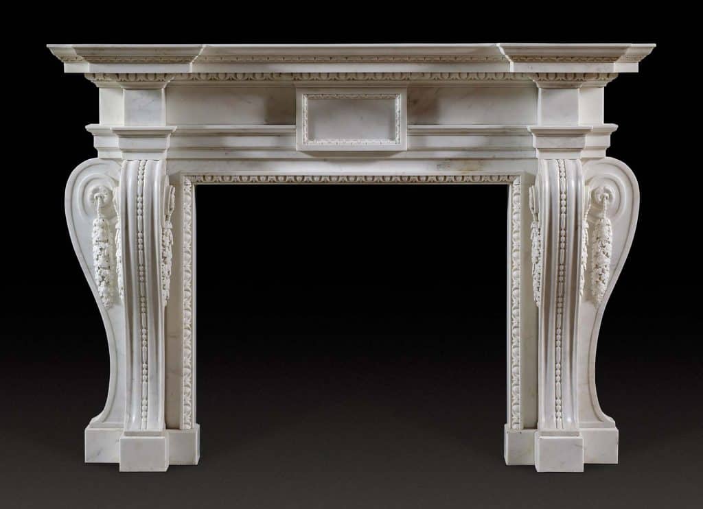 George II Palladian fireplace mantel, 1740s