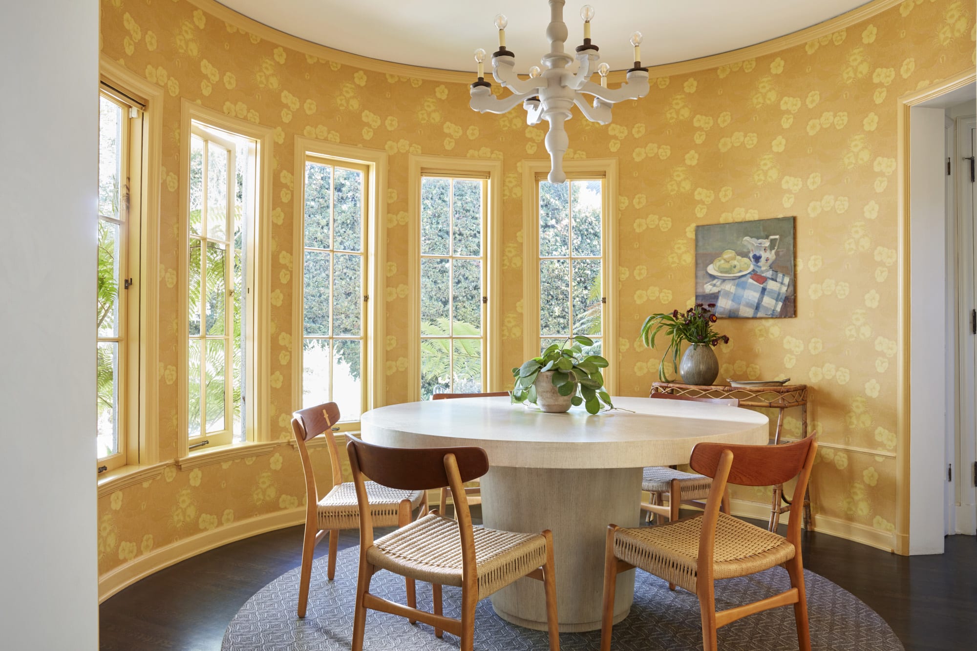 The family dining room of the Los Feliz home designed by Nickey Kehoe.