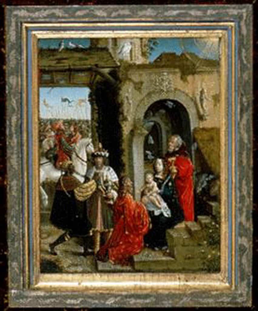 The painting Adoration of the Three Wise Kings, by a 16th-century German painter