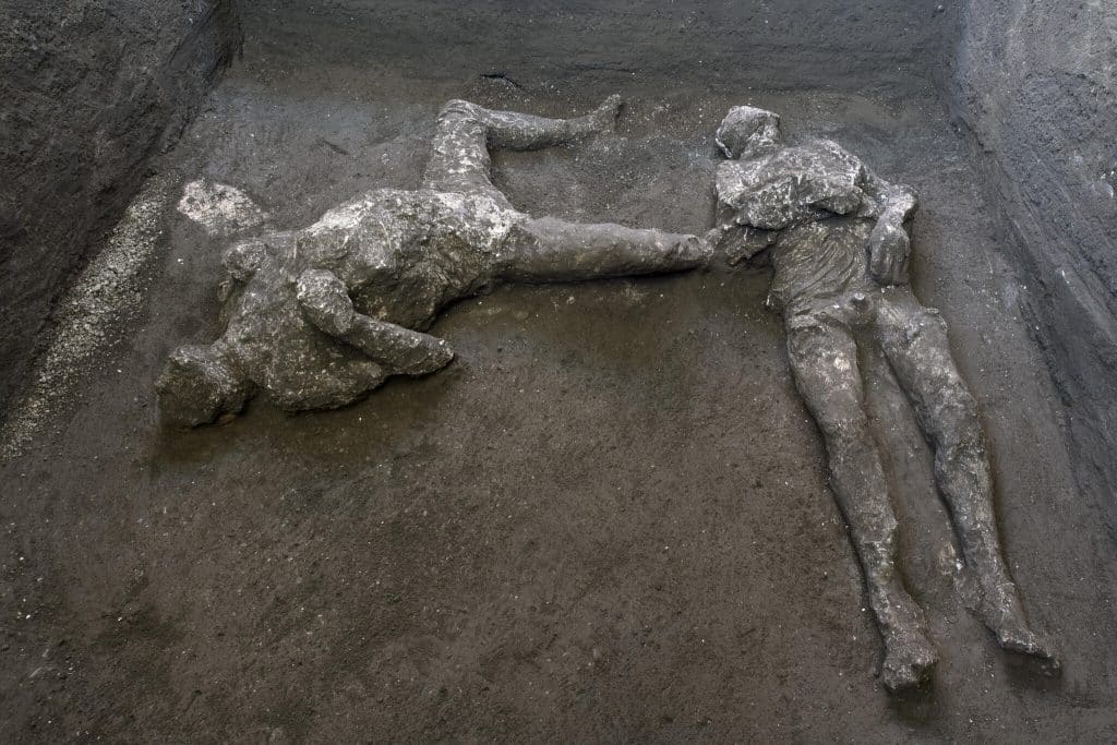 These well-preserved remains of two men were recently unearthed at Pompeii.