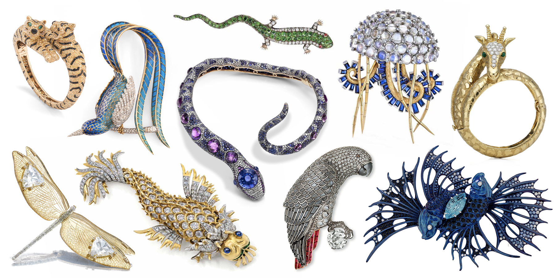 A bestiary of jewelry from the book Beautiful Creatures, by Marion Fasel