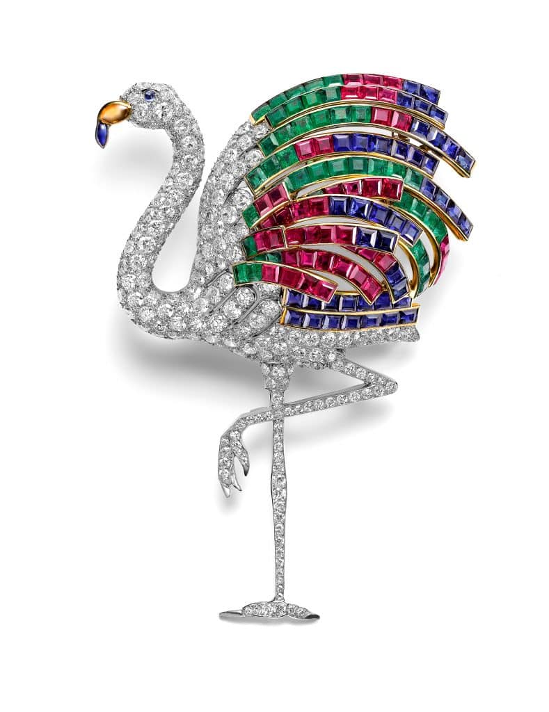 The Duchess of Windsor’s 1940 Cartier flamingo brooch is among the jewels from the book Beautiful Creatures, by Marion Fasel