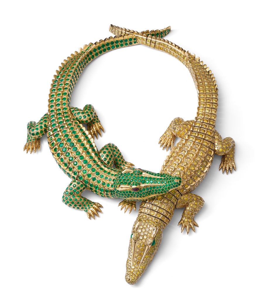 A Cartier Paris crocodile necklace from the book Beautiful Creatures, by Marion Fasel