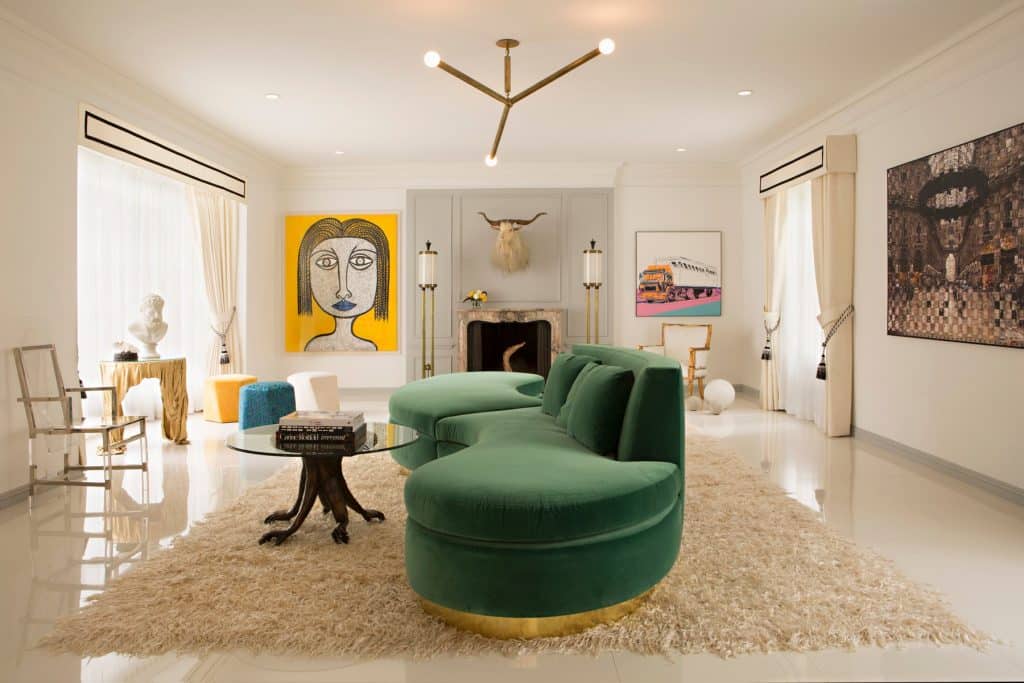 Ron Woodson Jamie Rummerfield Woodson & Rummerfield’s House of Design Hancock Park Los Angeles house living room contemporary art