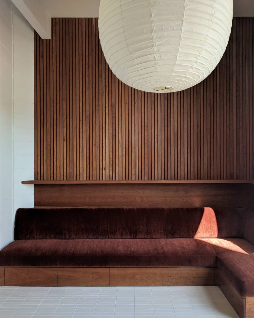 Los Angeles Architectural Designer Ryan Hines Design Los Feliz house Noguchi pendant banquette