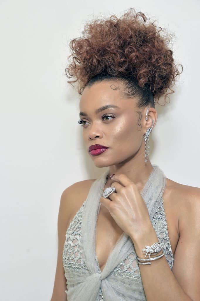 Andra Day, in a Chanel gown and fine jewelry, gets ready for the 2021 Golden Globes