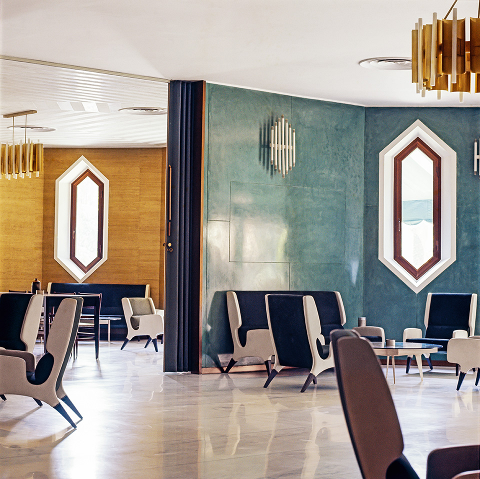 The lobby of the Hotel Parco dei Principi in Rome, as seen in the book Gio Ponti, offered by Taschen