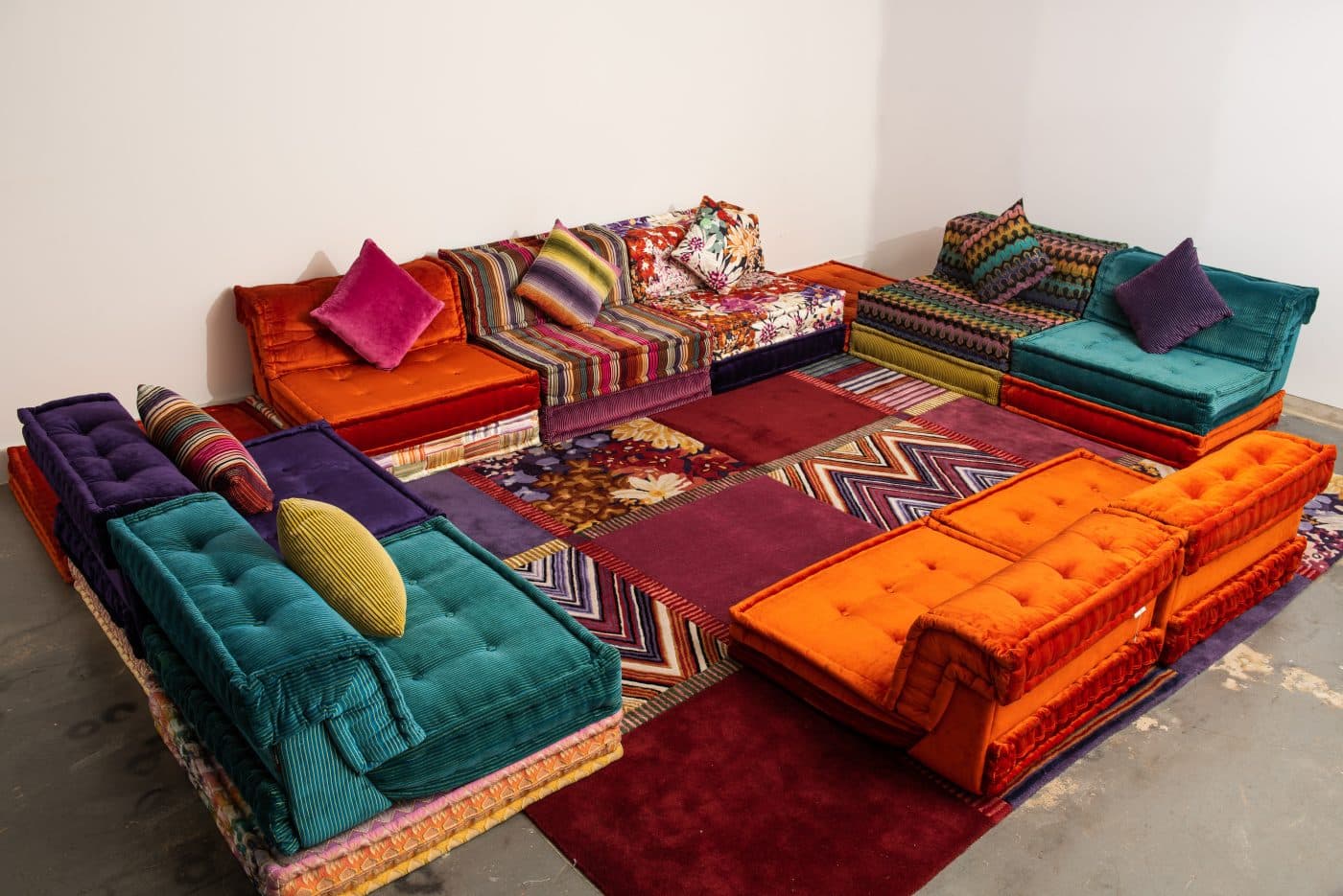 The Missoni for Roche Bobois Mah Jong living room set, offered by Automaton