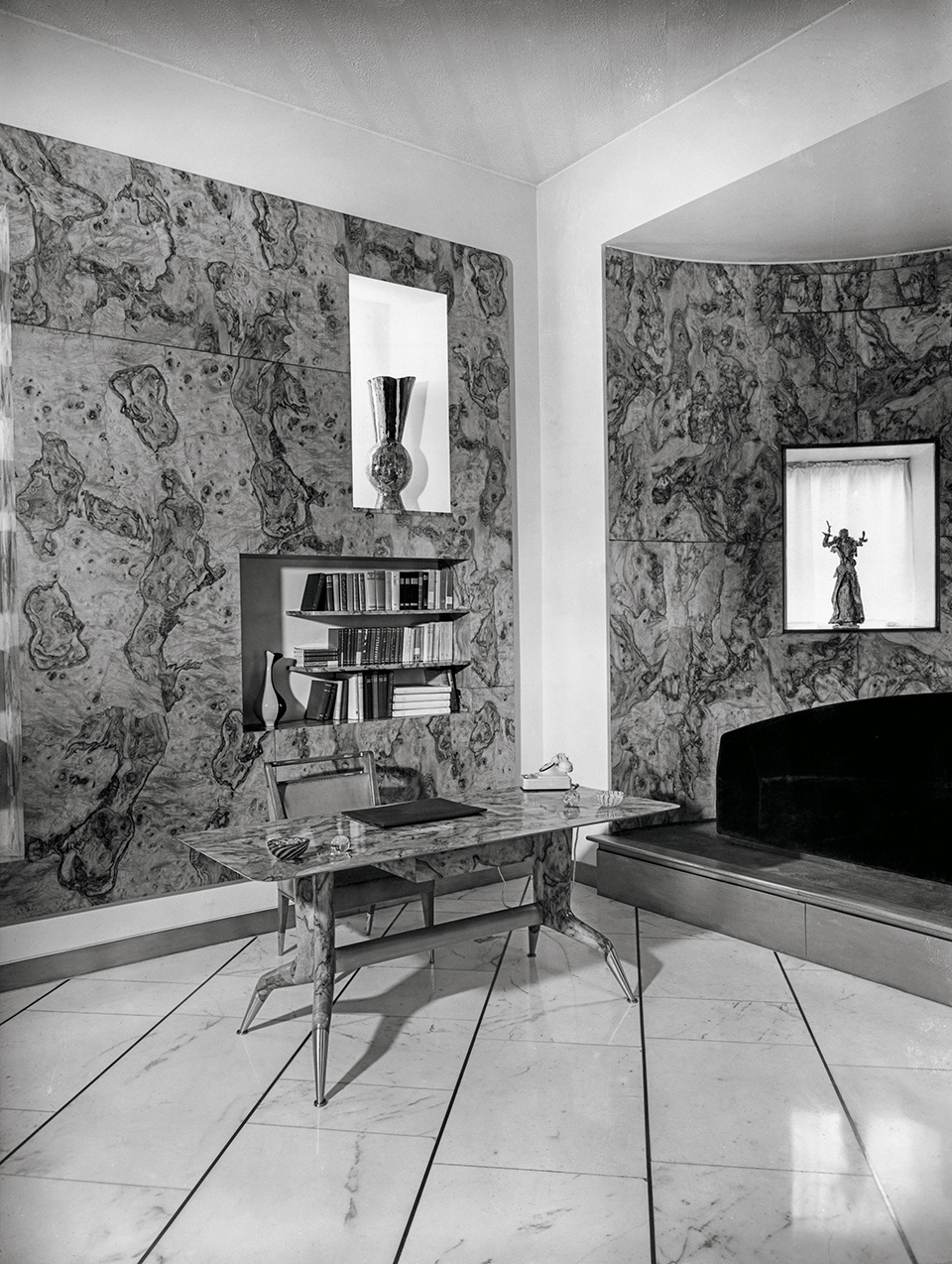 The main reception room of the Ceccato apartment in Milan, as seen in the book Gio Ponti, offered by Taschen