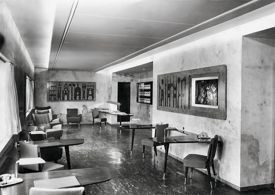 The first-class reading room of the ship the Conte Grande, as seen in the book Gio Ponti, offered by Taschen