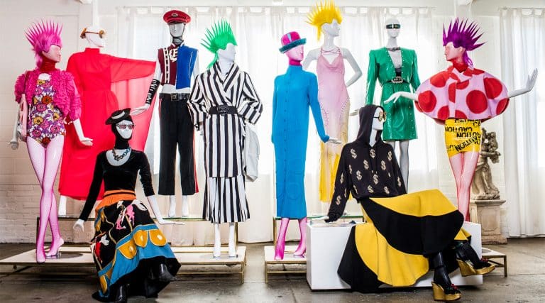 Mannequins in designer vintage fashions at Evolution
