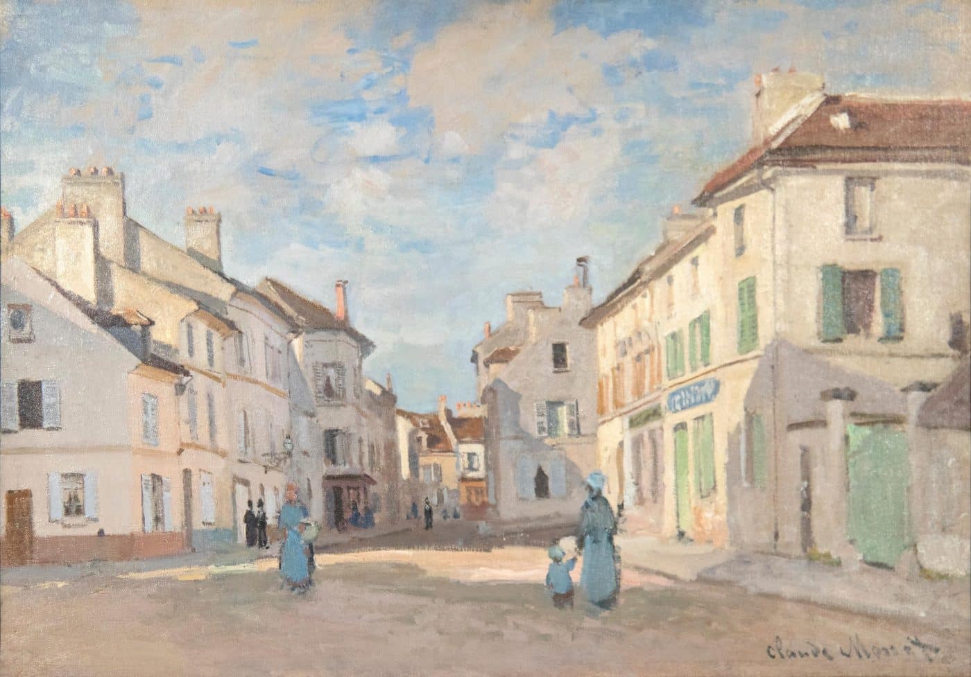 L’Ancienne rue de la Chaussée, Argenteuil, 1872, by Claude Monet, offered by Heather James Fine Art