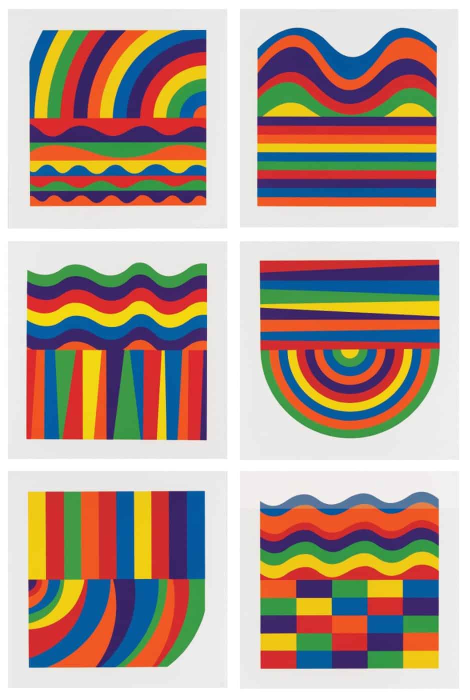 Arcs and Bands in Color, 2000, by SOL LEWITT