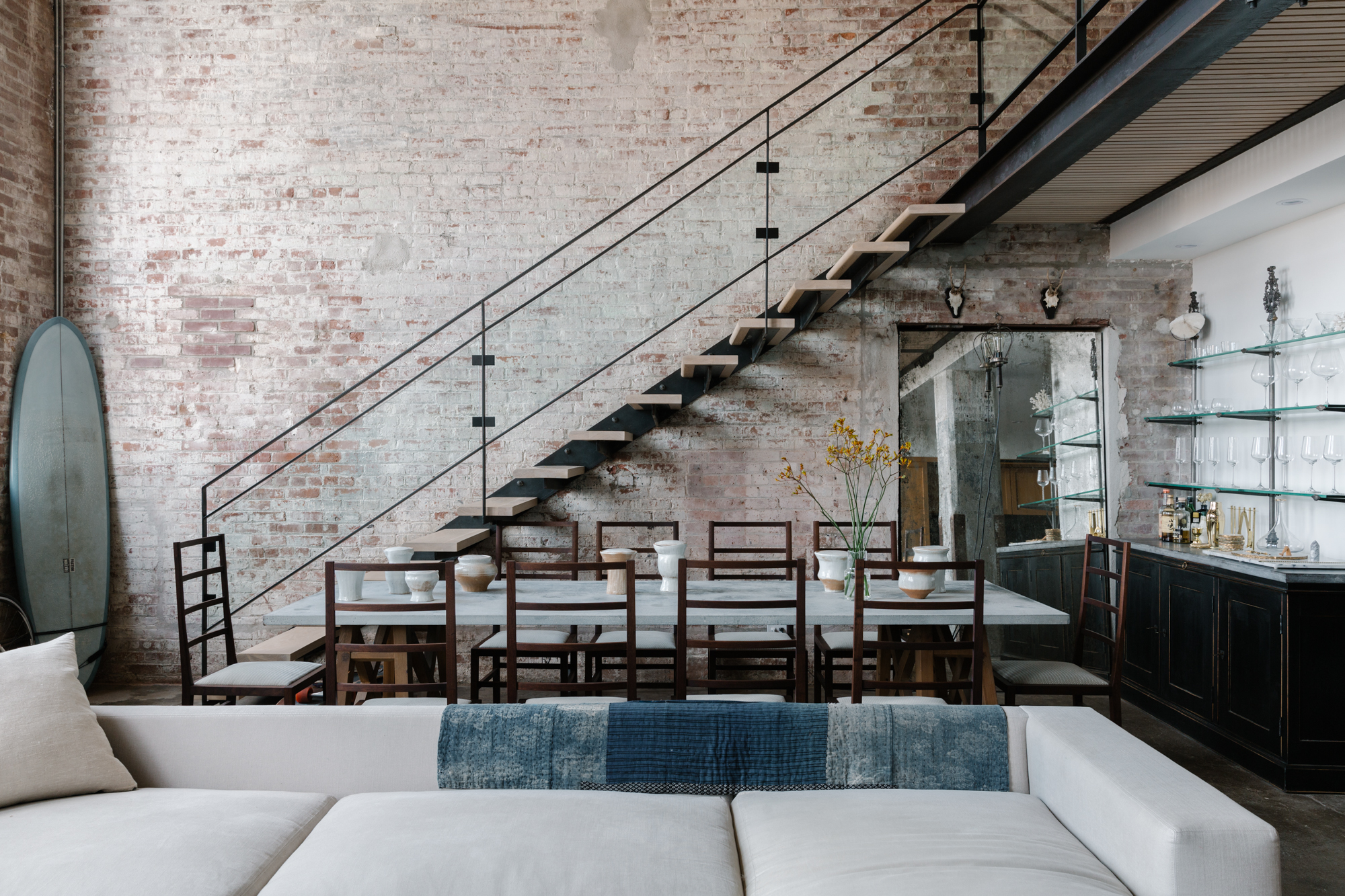 Jae Joo Brooklyn loft living and dining room