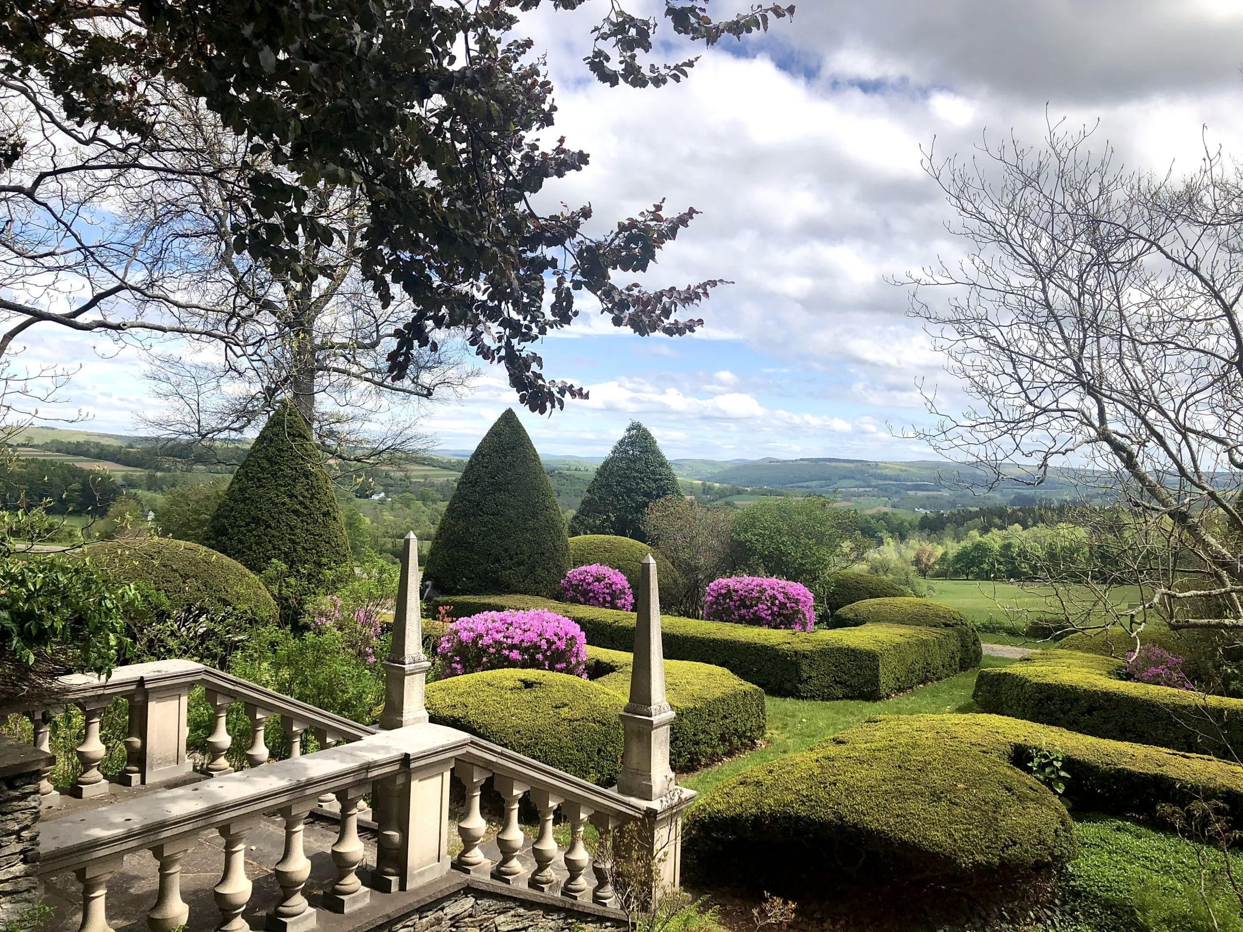 Two Gardens Hudson River Valley image with lawn, stairs, and hedges