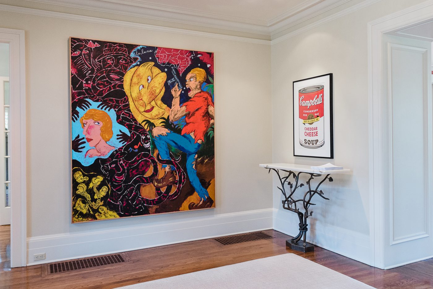 Jordan Schnitzer's home in Portland, Oregon: Campbell’s Soup II: Cheddar Cheese, 1969, by Andy Warhol and La Luna (That Old Devil Moon), 1992