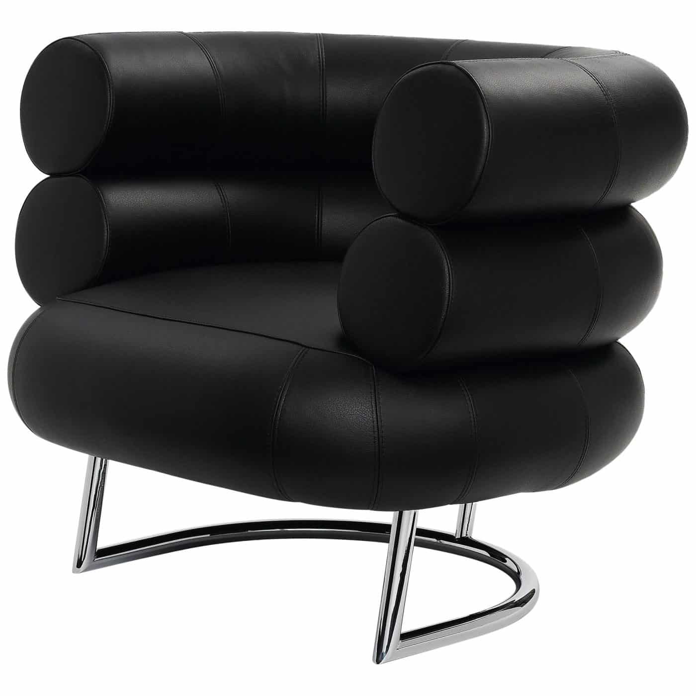 Photo of Eileen Gray's leather and lacquer Bibendum Chair
