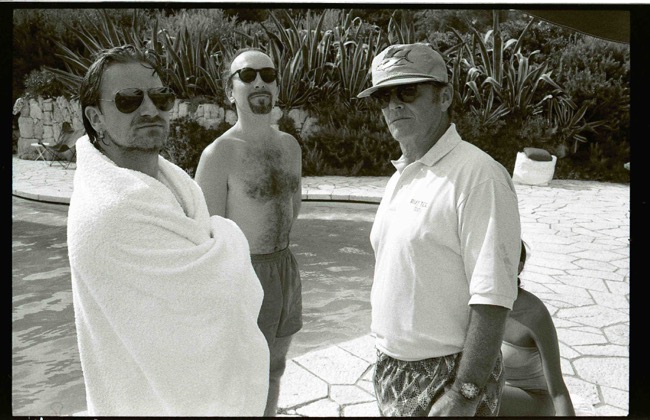 French-born Italian photographer Jean Pigozzi's photo titled "Bono, Edge and Jack Nicholson""
