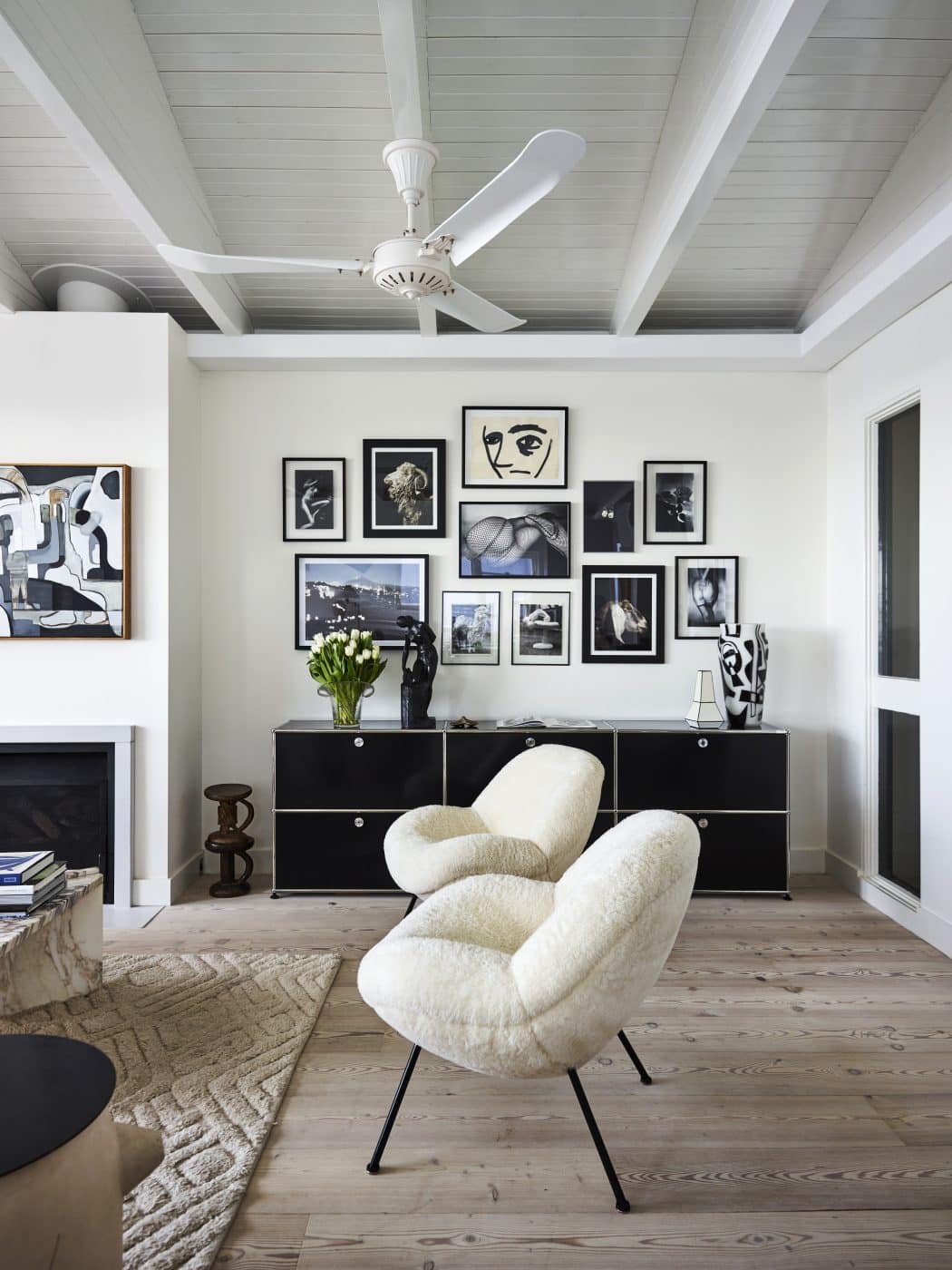 A gallery wall in the living area
