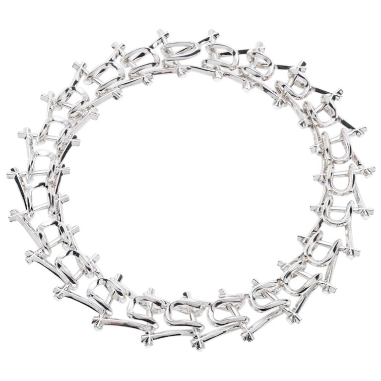 Third Crown Marcy Link Necklace in Rhodium Plated Brass
