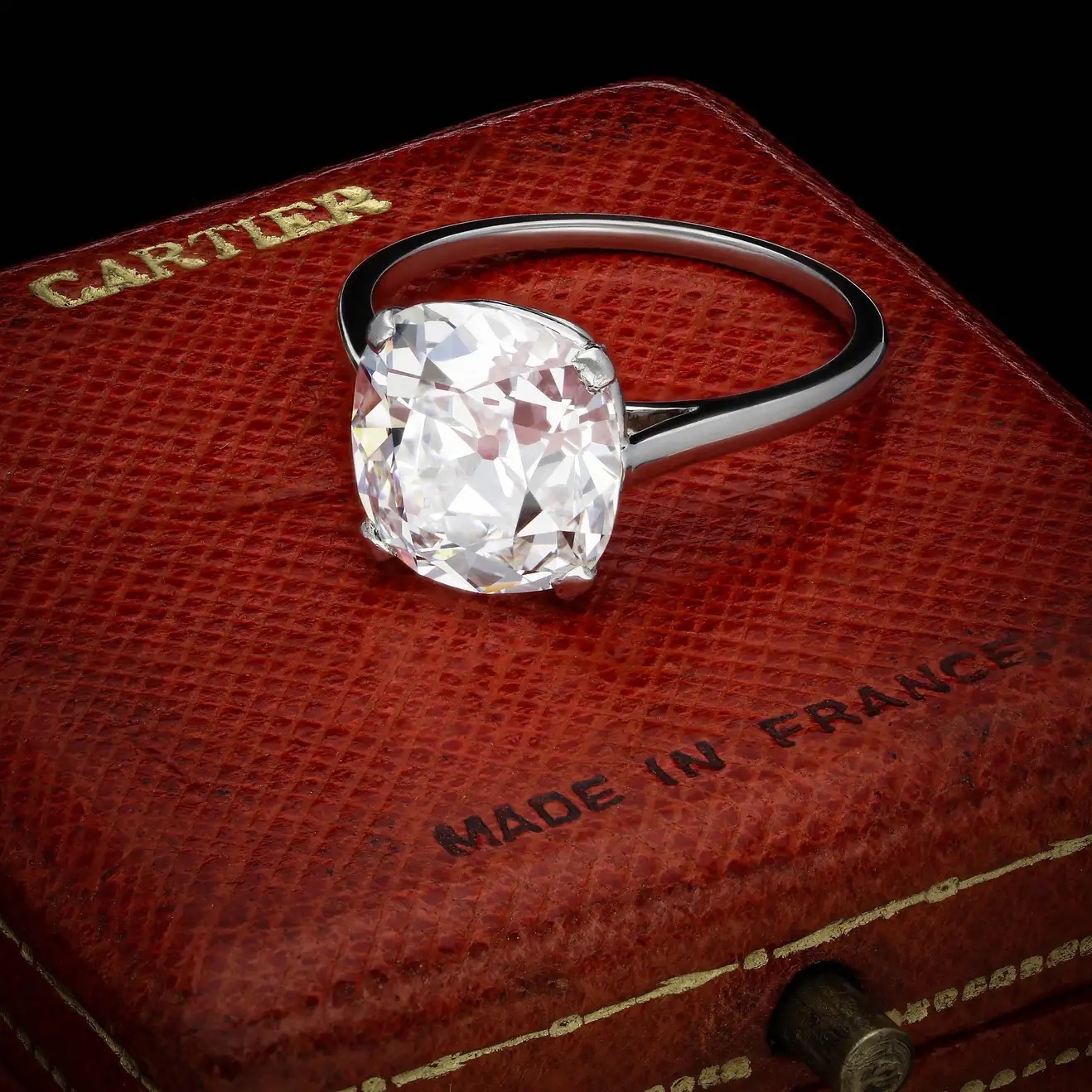 CARTIER OLD-MINE CUSHION-CUT DIAMOND RING, 1920S