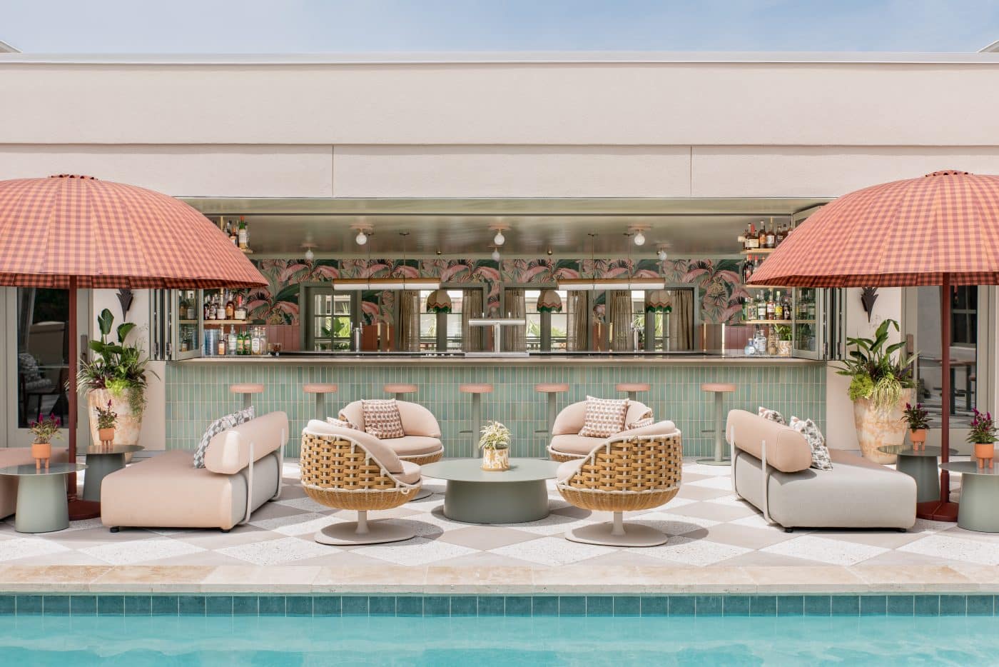Pool deck at The Ryder Hotel designed by Cortney Bishop