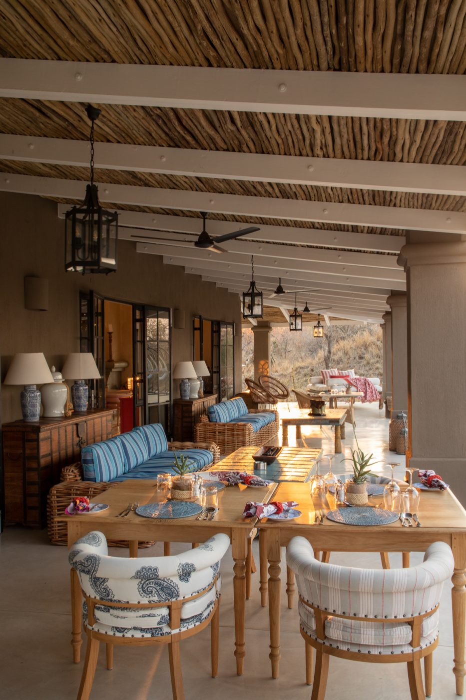 updated interiors at the Farmstead at Royal Malewane, within South Africa's Thornybush Private Game Reserve