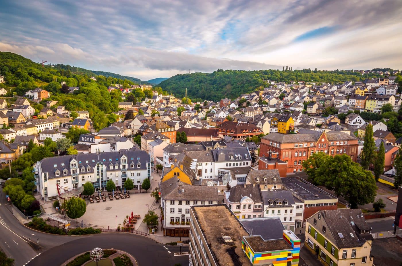 Bird's eye view of Idar-Oberstein, Germany.