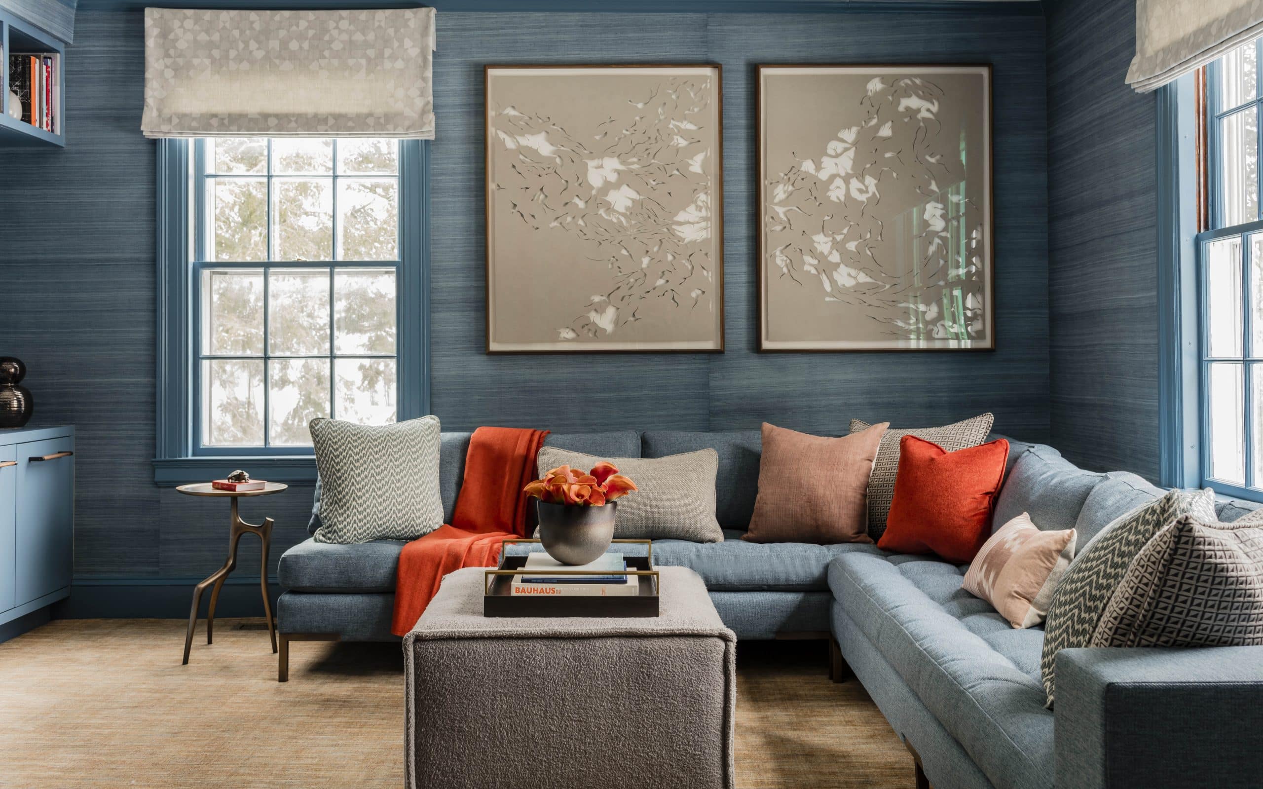 Cambridge living room designed by Elms Interior Design