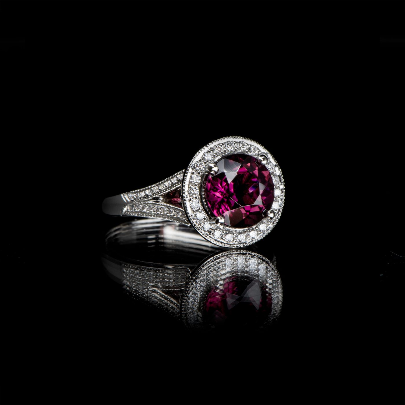 such as the rubellite and diamond CLUSTER RING
