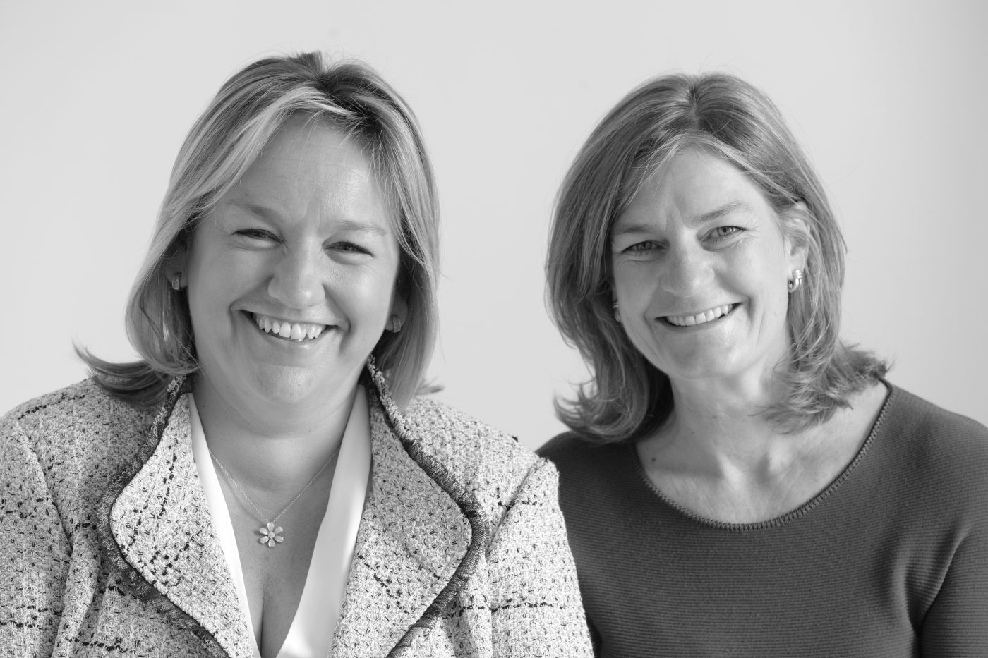 Black and white photo of Kate Earle and Emily Todhunter of the London firm, Todhunter Earle