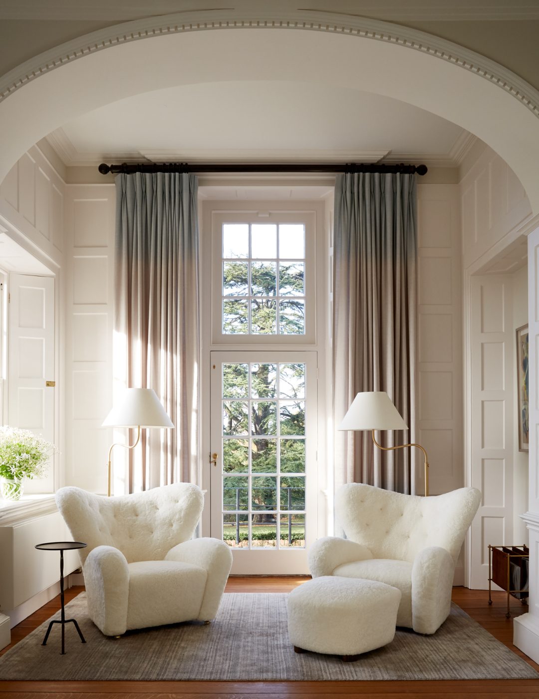 Corner of the Surrey Hills home featuring Flemming Lassen Tired Man armchairs