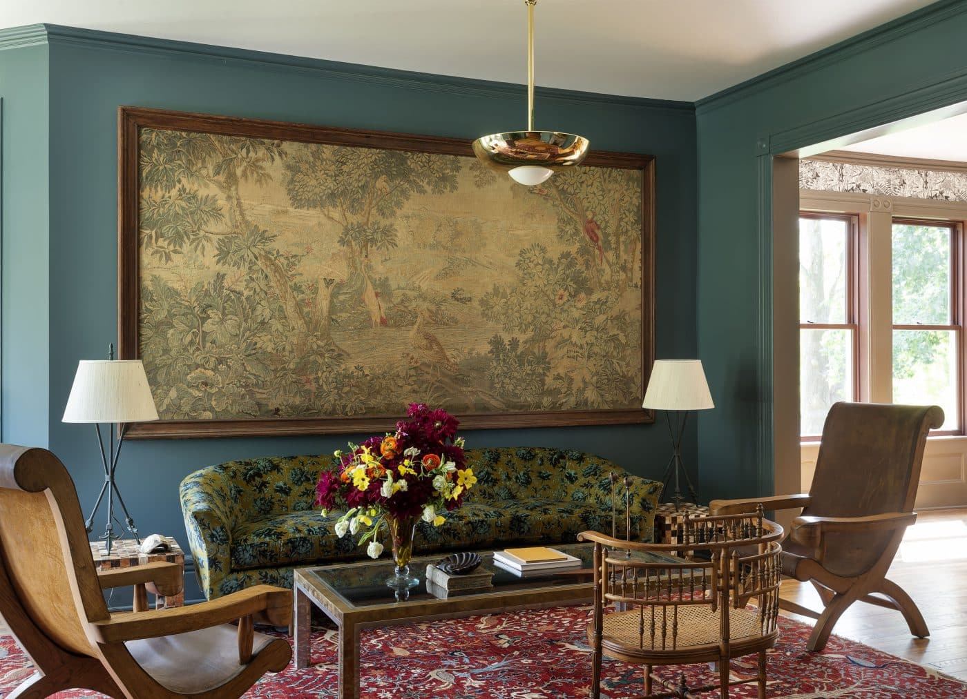 Seating area in the Twin Bridges home, designed by Workstead