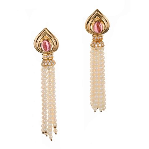 pearl tassel earrings